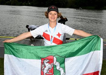 Laura Büttner nach ihren Sieg im C-Finale. Foto: Meinruderbild.de