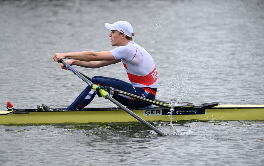 Finn Wolter auf dem Weg zum dritten Platz bei der DRV Langstrecke. Foto: meinruderbild.de