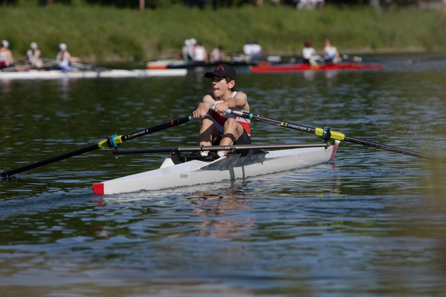Semih Beck auf dem Weg zum Sieg im Leichtgewichts-Einer 2012.